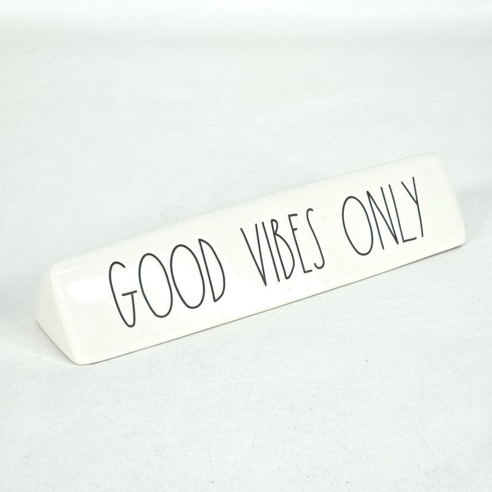 Rae Dunn Good Vibes Only Desk Sign Artisan Collection Magenta Farmhouse Motivate